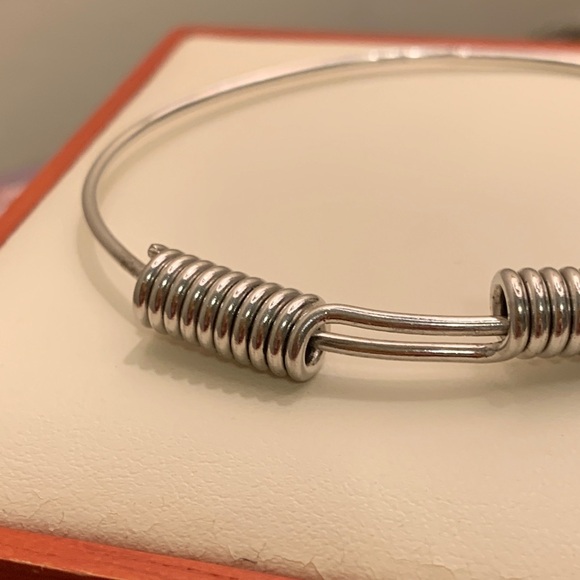 NAPIER VINTAGE Coil Spring Silver Bangle Bracelet 1990s - Picture 6 of 7